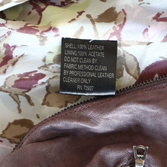 Resurrected 100% Leather Mauve Purple Gray Moto Jacket Rhinestone Trim Size L - Picture 7 of 8